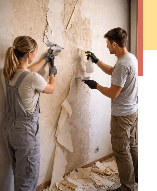 Снятие старых обоев в Кузнецке от 5473 руб. под ключ недорого | ОТДЕЛОЧНИК-Кнц