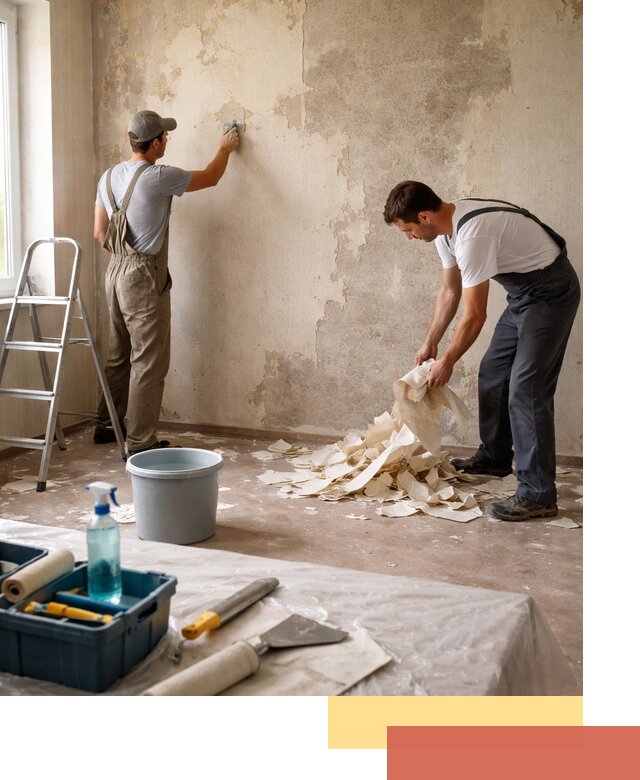 Снятие старых обоев в Кузнецке быстро и качественно