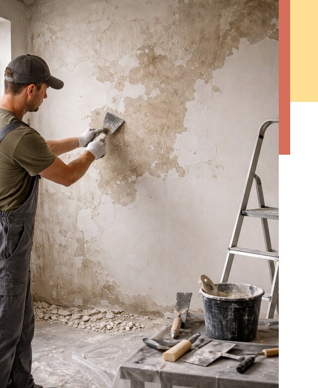 Снятие старой шпаклевки в Кузнецке от 1928 руб. — быстро и недорого | ОТДЕЛОЧНИК-Кнц