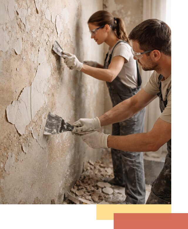 Снятие старой шпаклевки и подготовка поверхностей в Кузнецке