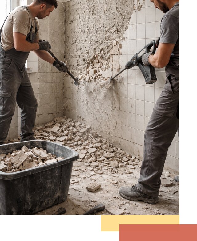 Демонтаж плитки со стен в Кузнецке быстро и аккуратно