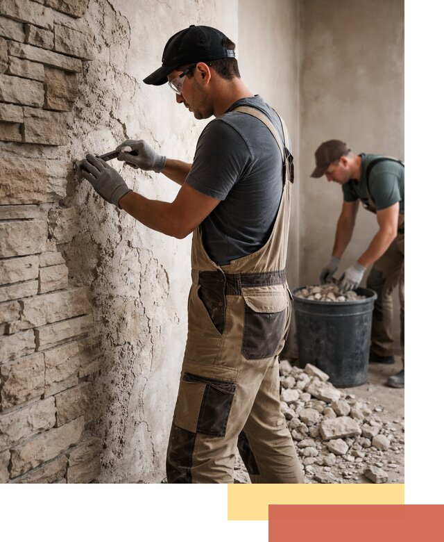 Демонтаж декоративного камня в Кузнецке профессионально и безопасно