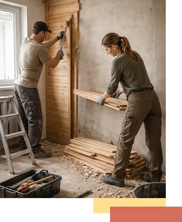 Демонтаж вагонки со стен в Кузнецке — профессиональный демонтаж