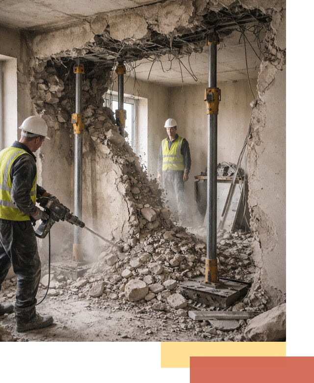 Снос несущих стен в Кузнецке с гарантией безопасности и качества