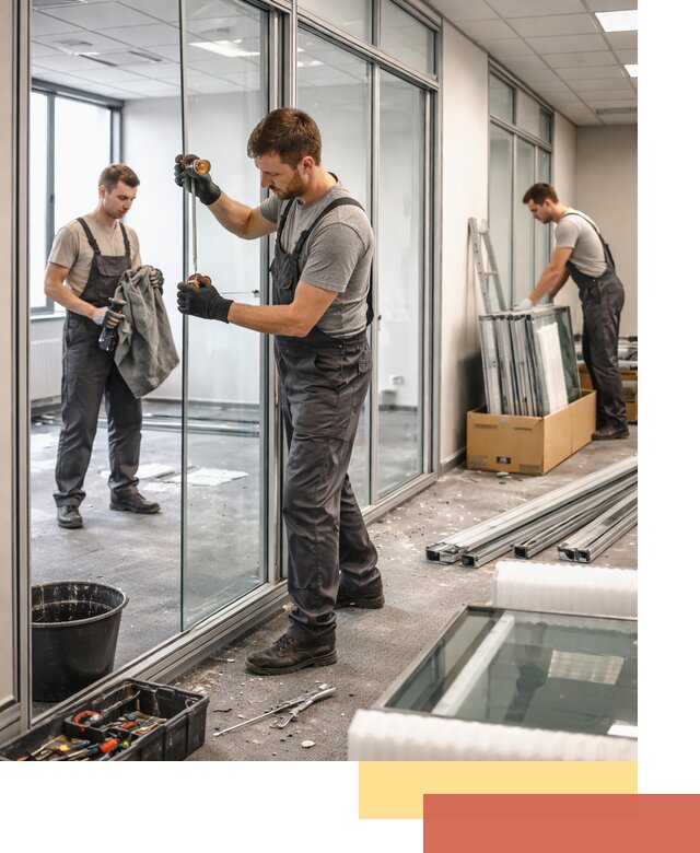 Демонтаж стеклянных перегородок в Кузнецке быстро и безопасно