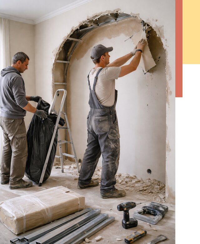 Демонтаж арки из гипсокартона в Кузнецке от 3648 руб. — услуги под ключ | ОТДЕЛОЧНИК-Кнц