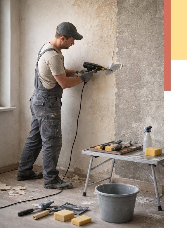 Очистка стен от клея в Кузнецке от 1928 руб. — снятие и удаление клея со стен | ОТДЕЛОЧНИК-Кнц