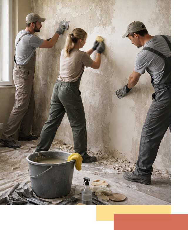 Очистка стен от клея и грунтовки в Кузнецке качественно и быстро