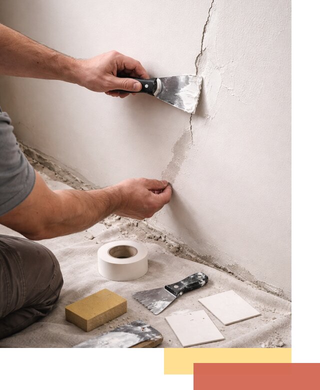 Заделка трещин и сколов в стенах и потолках в Кузнецке