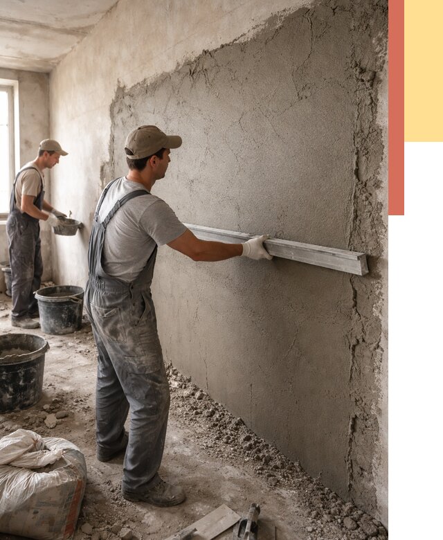 Цементная штукатурка стен в Кузнецке от 4691 руб/м2 — быстро и недорого | ОТДЕЛОЧНИК-Кнц