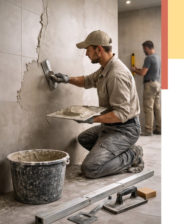 Штукатурка стен в ванной в Кузнецке от 4691 руб./м² — выравнивание под ключ | ОТДЕЛОЧНИК-Кнц