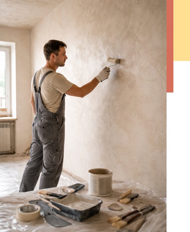 Нанесение лессирующей краски по декоративке в Кузнецке от 1824 руб. | ОТДЕЛОЧНИК-Кнц