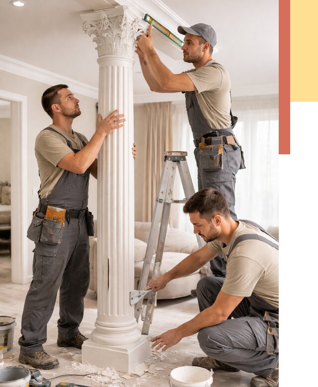 Установка декоративных колонн в Кузнецке от 12509 руб. под ключ | ОТДЕЛОЧНИК-Кнц