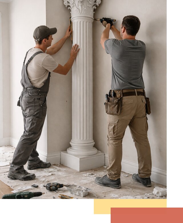 Установка декоративных колонн в Кузнецке под ключ