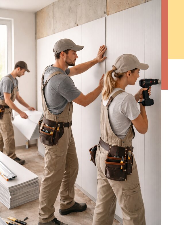 Монтаж ПВХ панелей на стены в Кузнецке от 469 руб/м2 — быстро и недорого | ОТДЕЛОЧНИК-Кнц