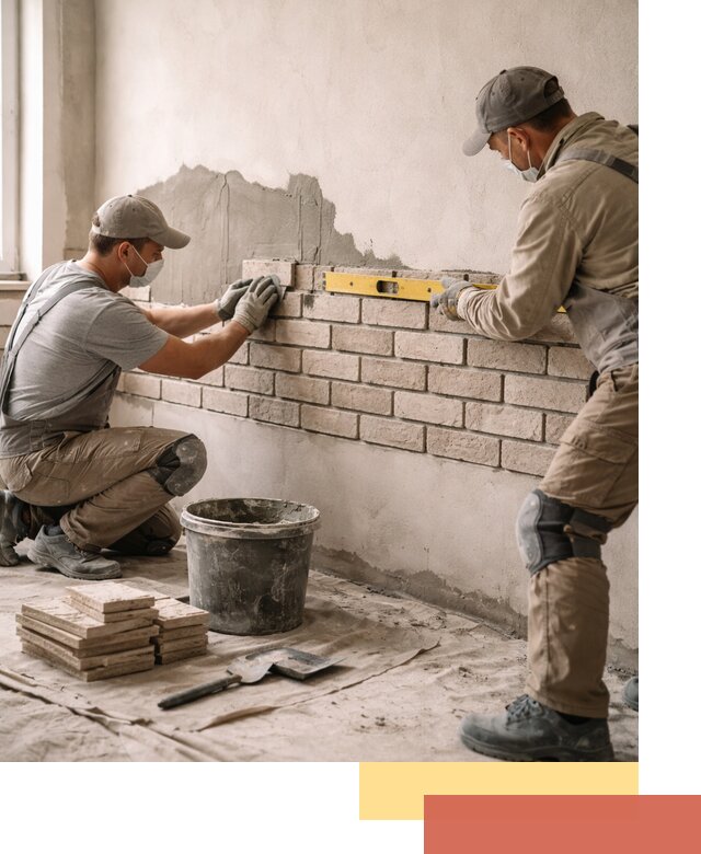 Монтаж декоративного кирпича профессионально в Кузнецке