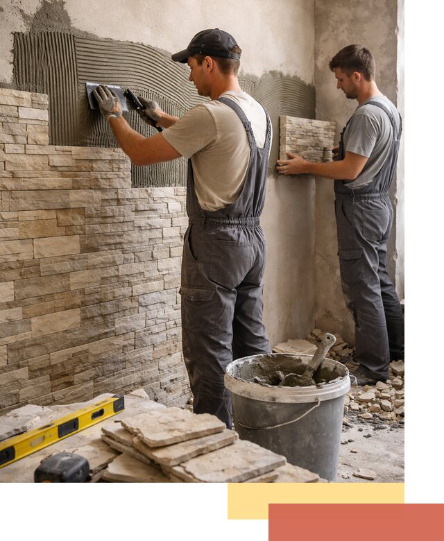 Монтаж искусственного камня в Кузнецке — облицовка стен и фасадов