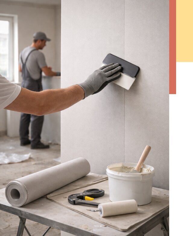 Поклейка обоев под покраску в Кузнецке от 3648 руб. за м2 | ОТДЕЛОЧНИК-Кнц