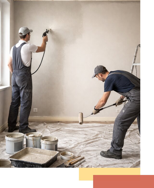 Покраска стен моющейся краской и защита поверхностей в Кузнецке