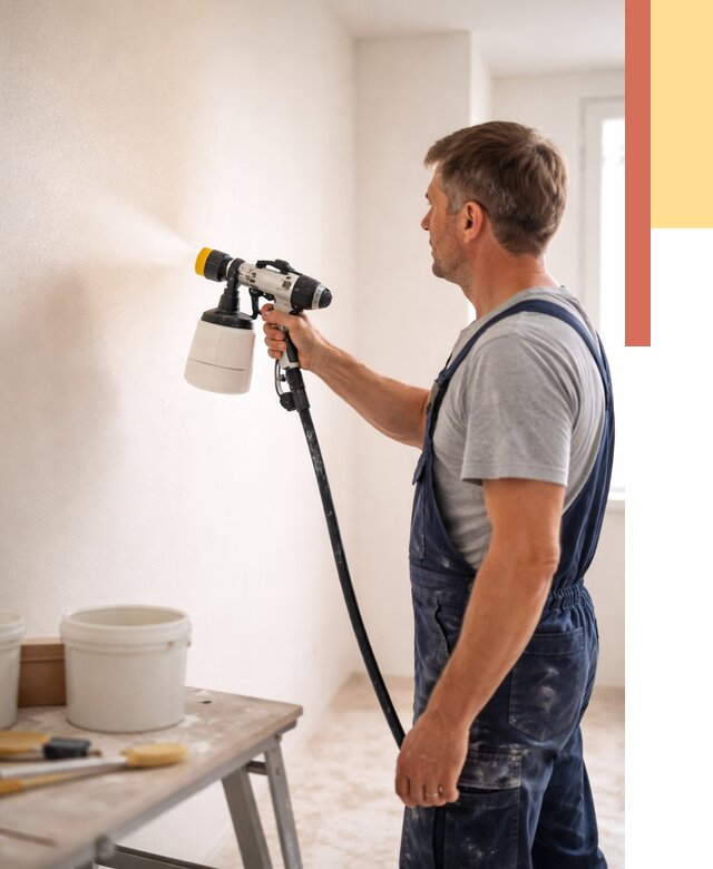 Покраска стен краскопультом в Кузнецке от 7818 руб. — механизированная покраска | ОТДЕЛОЧНИК-Кнц