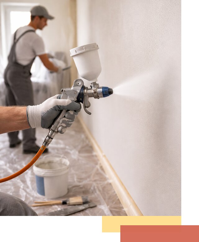 Покраска стен краскопультом в Кузнецке быстро и качественно