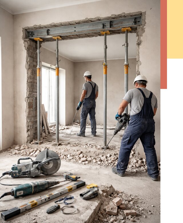 Прорезка проема в стене в Кузнецке от 4691 руб. — быстро и недорого | ОТДЕЛОЧНИК-Кнц