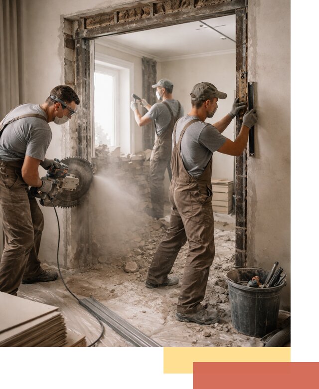 Расширение дверного проема под установку новой двери в Кузнецке