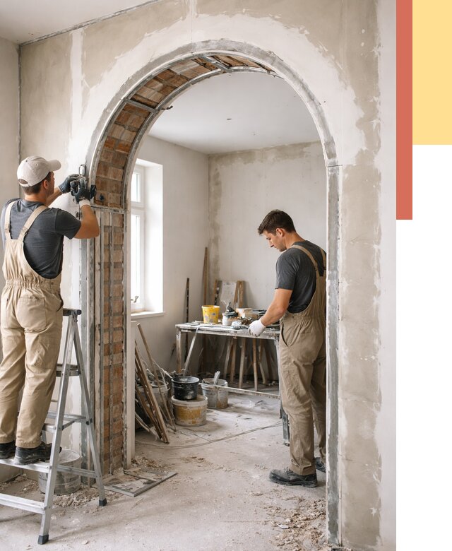 Устройство арочного проема в Кузнецке от 9903 руб. под ключ — быстро и недорого | ОТДЕЛОЧНИК-Кнц