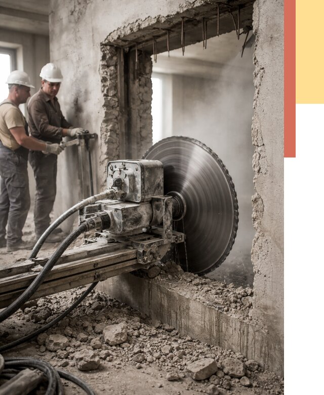 Алмазная резка проемов в Кузнецке от 4691 руб. быстро и недорого | ОТДЕЛОЧНИК-Кнц