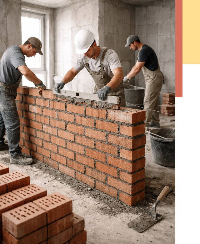 Кладка перегородок из кирпича в Кузнецке от 3648 руб. за м² | ОТДЕЛОЧНИК-Кнц