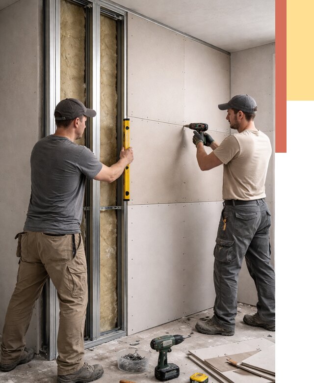 Монтаж двухслойной перегородки из гипсокартона в Кузнецке от 1511 руб. | ОТДЕЛОЧНИК-Кнц