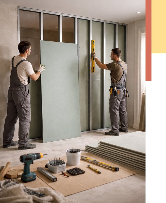 Перегородка из влагостойкого гипсокартона в Кузнецке от 5004 руб. — монтаж под ключ | ОТДЕЛОЧНИК-Кнц