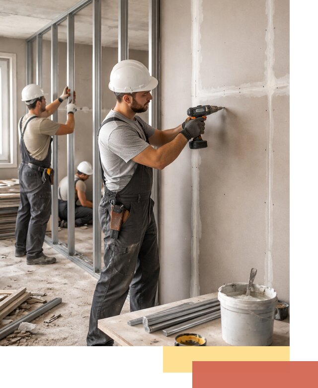 Перегородки из огнестойкого гипсокартона в Кузнецке под ключ