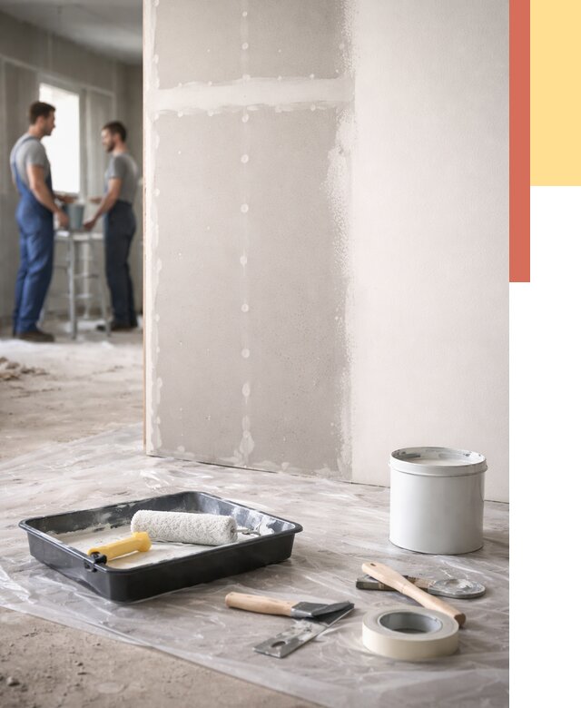 Покраска перегородок из гипсокартона в Кузнецке от 4691 руб. под ключ | ОТДЕЛОЧНИК-Кнц