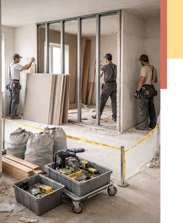 Перенос гипсокартонной перегородки в Кузнецке под ключ от 4691 руб. | Демонтаж и монтаж – ОТДЕЛОЧНИК-Кнц