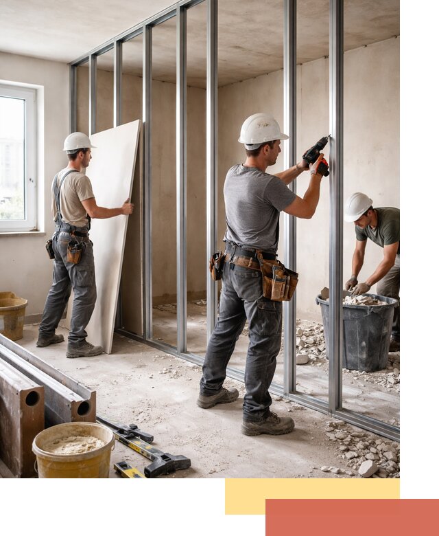 Перенос гипсокартонной перегородки в Кузнецке профессионально и быстро