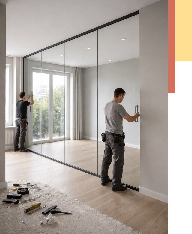 Изготовление стеклянных перегородок в Кузнецке от 12874 руб. под ключ | ОТДЕЛОЧНИК-Кнц