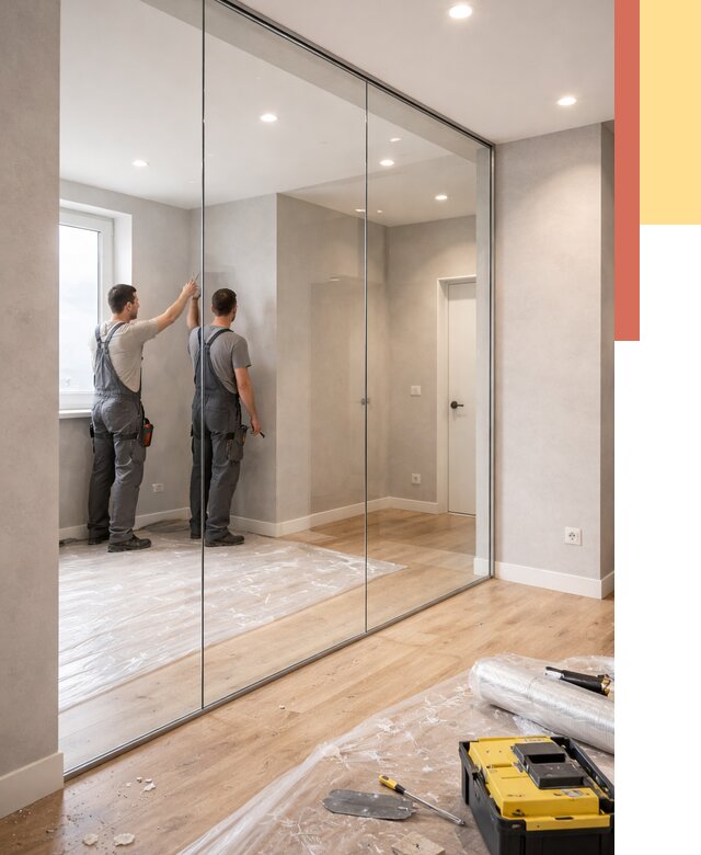 Безрамные стеклянные перегородки в Кузнецке — монтаж от 9903 руб. | ОТДЕЛОЧНИК-Кнц