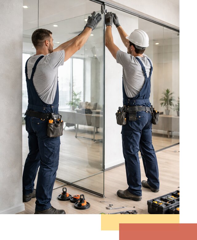 Безрамные стеклянные перегородки под ключ в Кузнецке