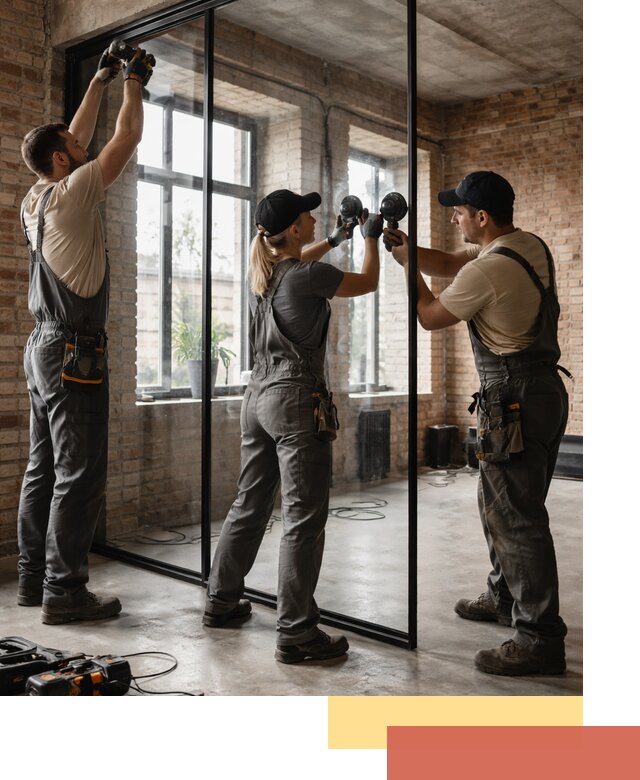 Стеклянные перегородки лофт — изготовление и монтаж в Кузнецке