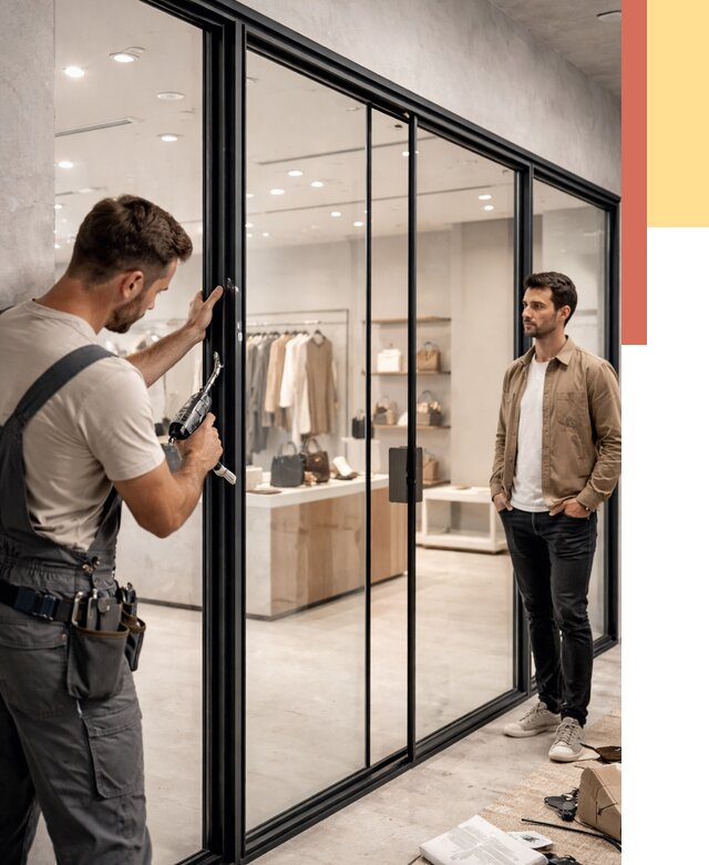 Стеклянные перегородки для магазинов в Кузнецке от 8548 руб. под ключ | ОТДЕЛОЧНИК-Кнц