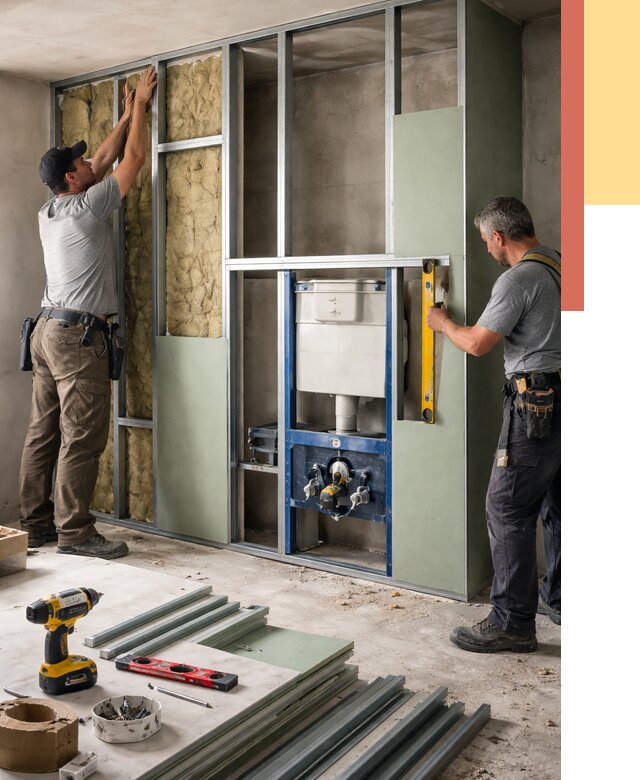 Установка сантехнических перегородок в Кузнецке от 8860 руб. | ОТДЕЛОЧНИК-Кнц