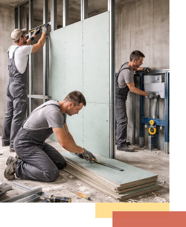 Монтаж и ремонт сантехнических перегородок в Кузнецке