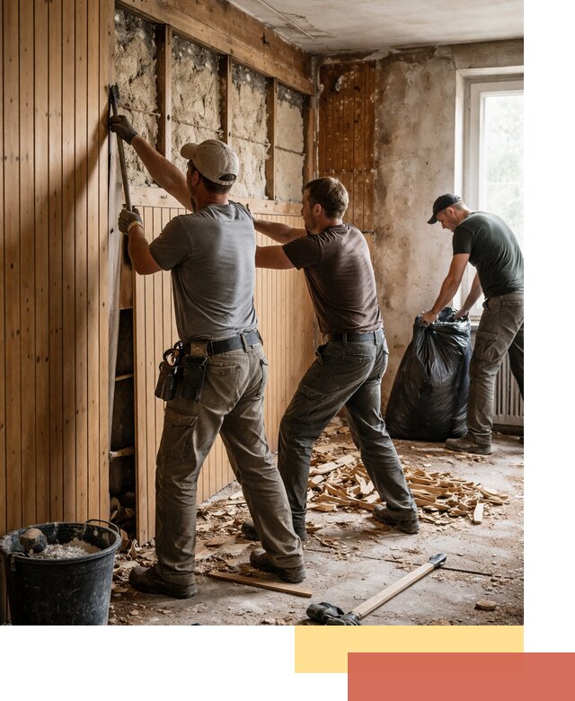 Демонтаж вагонки и вывоз материалов в Кузнецке