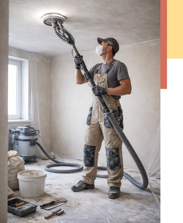 Шлифовка потолка в Кузнецке от 3648 руб. — услуги шлифования потолка | ОТДЕЛОЧНИК-Кнц