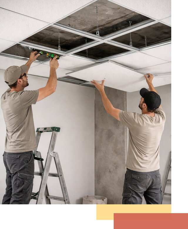Монтаж потолка Армстронг под ключ в Кузнецке