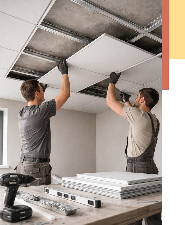 Монтаж кассетного потолка в Кузнецке от 4691 руб/м2 — установка и сборка | ОТДЕЛОЧНИК-Кнц