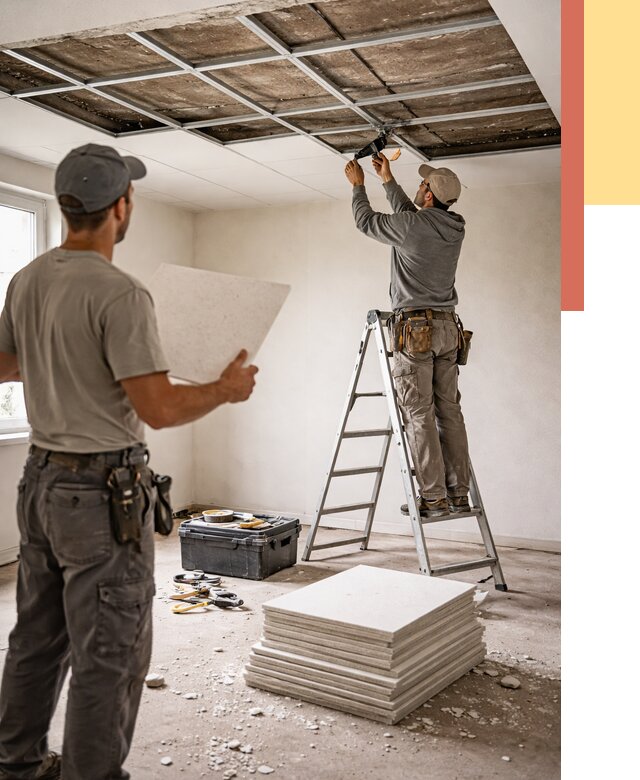 Замена плит подвесного потолка в Кузнецке от 1824 руб. быстро и недорого | ОТДЕЛОЧНИК-Кнц