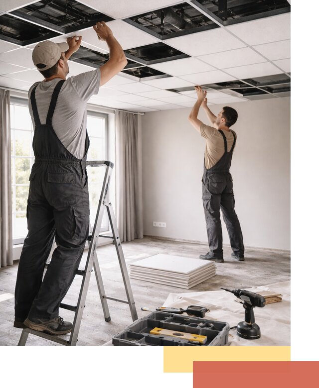 Замена плит подвесного потолка в Кузнецке быстро и качественно