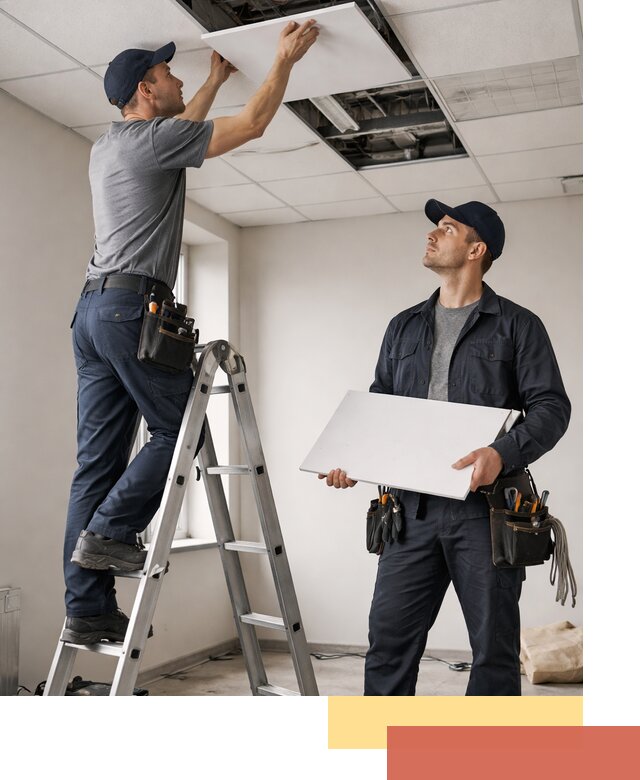 Обслуживание подвесного потолка в Кузнецке — ремонт и чистка